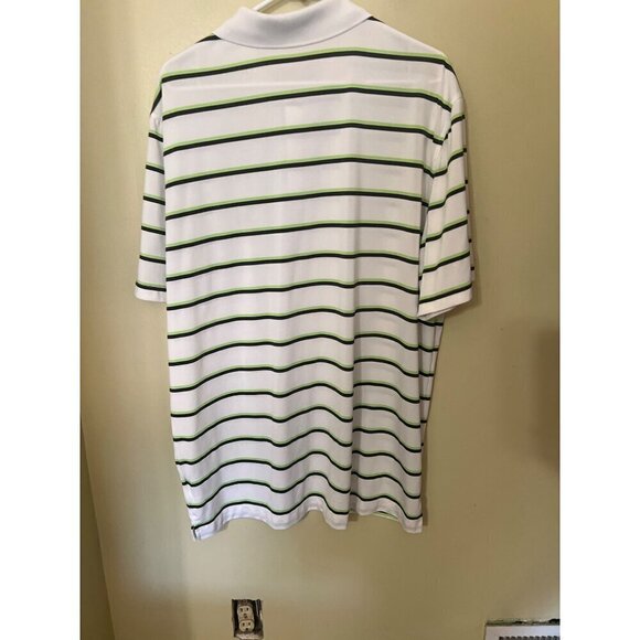 Nike Golf Tour / DisneyWorld  Performance Polo Shirt XXL White Green Striped - Picture 7 of 10